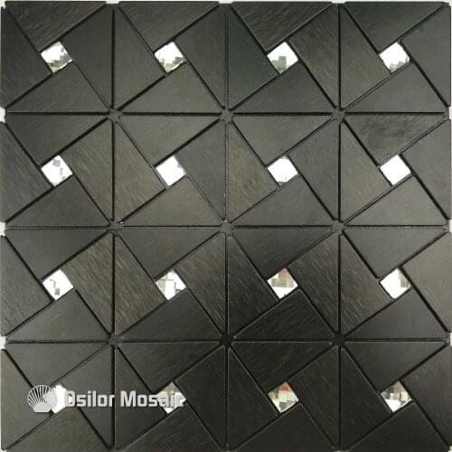 Black metal mosaic aluminum plastic plate mosaic tiles for kitchen backsplash decoration tiles 2 square meters per lot