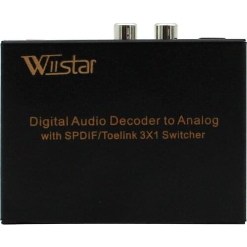 Wiistar Digital Audio Decoder to Analog With SPDIF/Toslink 3X1 Switcher Support real 5.1 audio decoder, optical fiber input