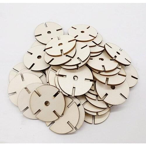 Wooden gear jigsaw puzzle childrens toy round cut pieces of wood