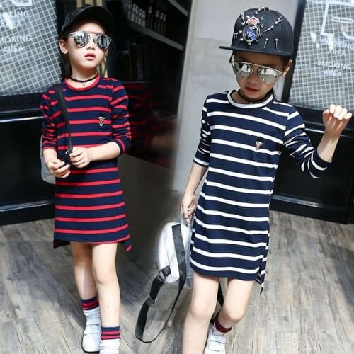 The child of 2020 new spring girls in Korean fashion models - in the long sleeved striped T-shirt bottoming shirt