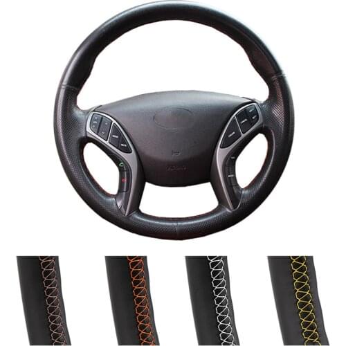 DIY Customized Car Steering Wheel Cover For Hyundai Avante i30 2012-2016/Custom made Steering wrap Auto Leather Steering Wrap