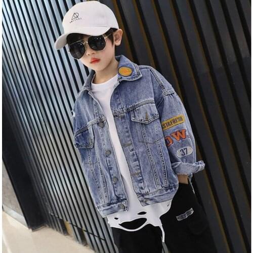 Baby Boy Jeans Jacket Spring Autumn Girls Boys Clothes Color Patchwork Casual Kids Jeans Jacket Baby Clothes Kids Childrens