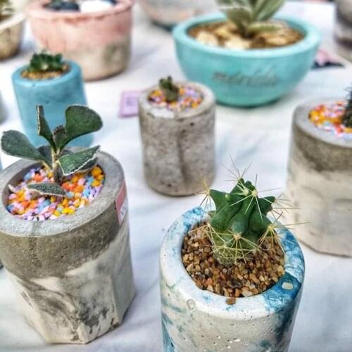 Succulent Plant Pot Molds Small Silicone Cement Mold Concrete Vase Molds