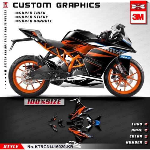 KUNGFU GRAPHICS Custom Motorcycle Decals Waterproof Sticker Racing Vinyl Decor Set for RC 125 200 250 390 2014 2015 2016