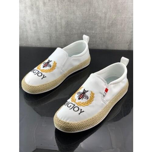 Men Shoes Brand England Trend Casual Shoes Grass weaving fisherman Italian Breathable Leisure Male Footwear Chaussure Homme H