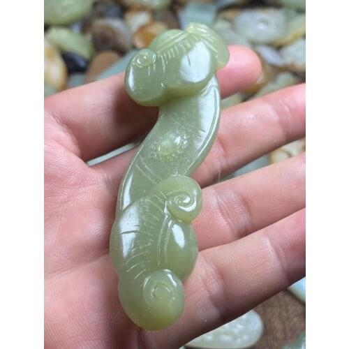Natural he tian jade A HandCarved jade lucky jadeite jade green jade pendant jade necklace jewelry necklaces