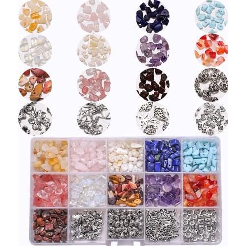 Irregular Chips Stone Beads Natural Metal Charm Pendant Clasps Hooks for DIY Necklace Bracelet Earring Jewelry Making Supplier