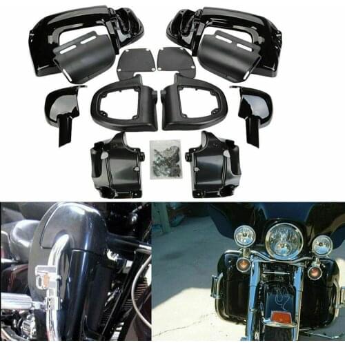 New Motorcycle Painted Black Lower Vented Leg Fairing Glove Box for Harley Electra Glide Classic FLHTC