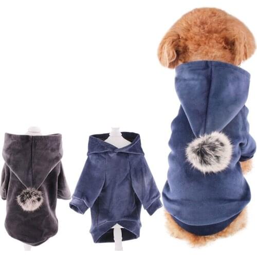 Pet Clothes Winter Warm Fleece Chihuahua Coat Jackets with Big Hood Puppy Cat Hoodies Costumes Pug Teddy Small Dogs Clothing