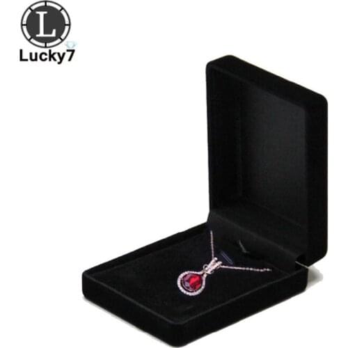 Wholesale 60pcs/lot Black Velvet Wedding Bride Jewelry Necklace Pendant Box Gift Colar Earrings Trinket Display Case Organizer