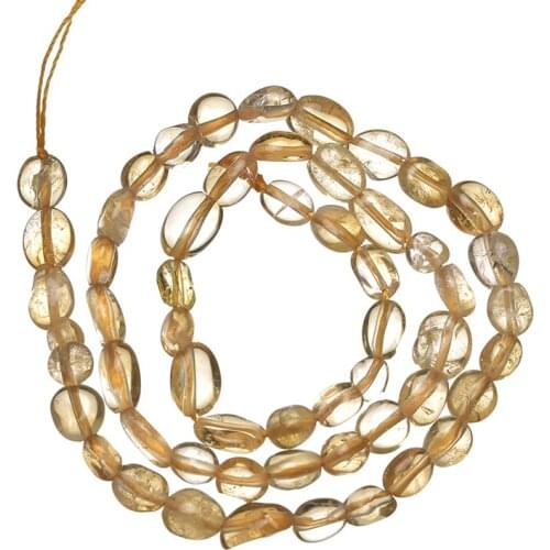 Wholesale Irregular Citrine 5-10mm Light Yellow Stone Beads 16inch Gem Bracelets For Female Ladies H721