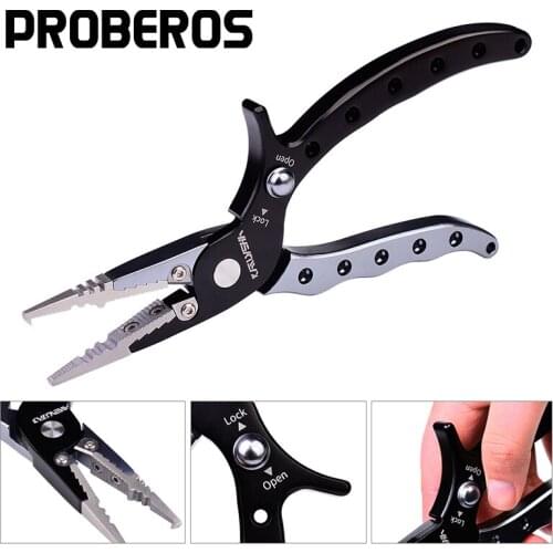 PROBEROS Fishing Pliers 133g-20cm Aluminum Alloy Scissors Hook Remover Line Cutter Multifunctional Knot Fishing Tool Equipment