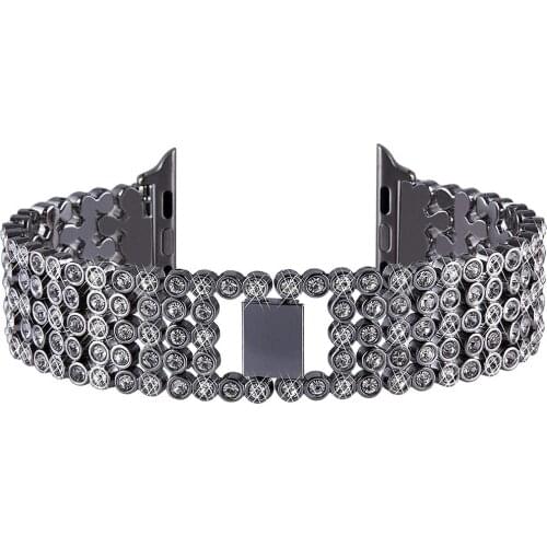 High quality 42mm 38mm 40mm 44mm strap for iwatch Replacement fullmetal Diamond Bracelet for Apple Watch series 1 2 3 4 5 6 SE