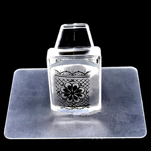 2Pcs/Set Jelly Silicone Nail Art Stamper Scraper Polish Print Nail Stamping Tool A nail art tool set contains silicone stamper