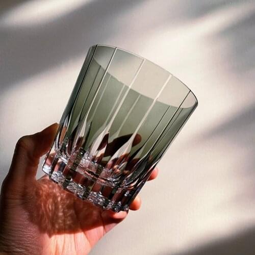 Edo Kiriko Drinking Glass Old Fashioned Crystal Whisky Cup Hand Cut Design Scotch, Bourbon Glass With Wooden Box