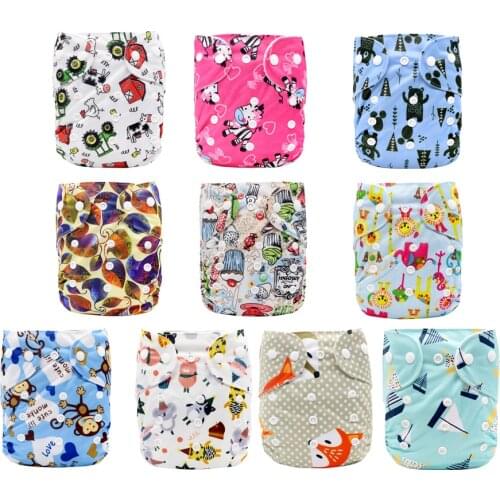 Cloth Diapers Baby Pocket Ecological Diaper Waterproof Washable Reusable Nappy Cover Suits Birth To Potty One Size ECO Nappies