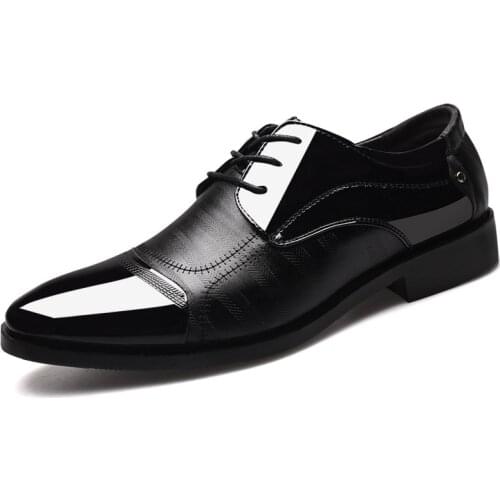 Pop Spring Autumn Big Size Patent Leather Leather Shoes Men Classic Mens Dress Shoes Male Formal Office Business Dress Shoes lh