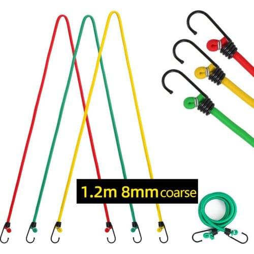 Outdoor Camping 1.2M Lengthened Elastic Rope 8mm Thick Elastic Tent Rope Camping Windproof Clothes Binding Luggage Storage Rope