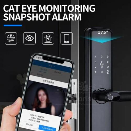 2021 New X1-V Cat Eye Version Fingerprint Smart Lock Smart Home Door Lock Security Intelligent Biometric Fingerprint Locks