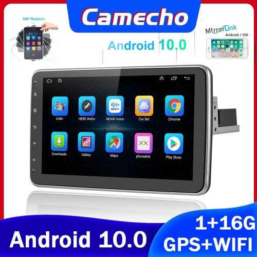 Camecho Universal 1 Din Car Multimedia Player 10inch 180° Rotating HD Screen Autoradio Stereo Video GPS WiFi Auto Radio No DVD