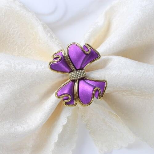 10pcs Wedding hotel banquet bowknot napkin buckle Soft model room napkin ring Napkin ring