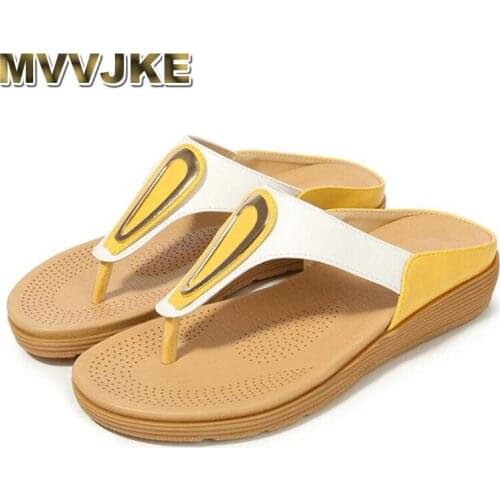 MVVJKE 2019 new plus-size boho clip-on floral flats for comfortable open-toe beach shoes EUR size