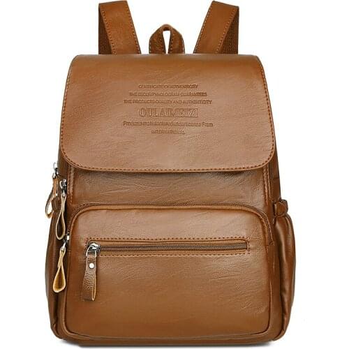 Ladies Bagpack Mochilas School Bags for Girls Preppy 2021 Women Leather Backpacks Fashion Female Shoulder Travel