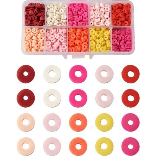 1Box 6mm Handmade Vinyl Heishi Chip Disk Tiny Flat Round Polymer Clay Disc Spacer Beads for Summer Boho Hawaii Jewelry Making