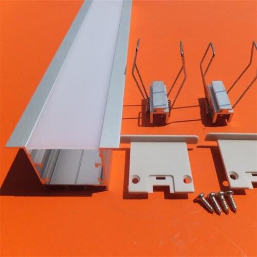 Free Shipping new drywall led aluminum profile wide recessed trimless led profile channel aluminum housing with wings with cover