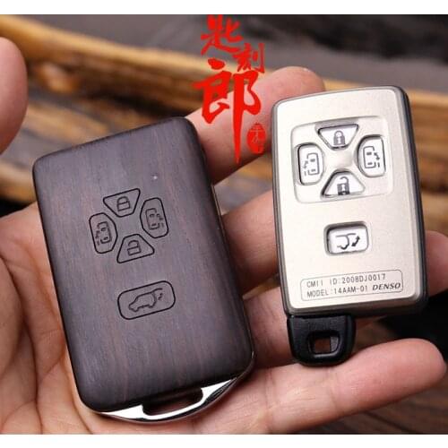 Keyless Entry Remote Control Refit Wooden Car Key Fob Shell Replacement for For vellfire 5 button (case only)