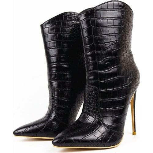 Brand Design Ladies Ankle Boots Sexy Stiletto Women Fall Thin High Heels Fashion Pointed Toe All-Match One-Step Winter Boots