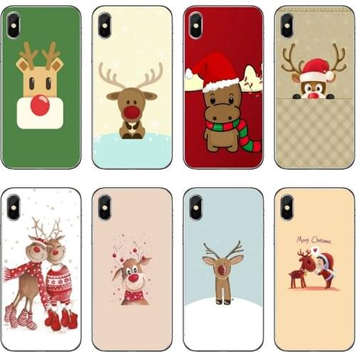 Christmas Deer Cartoon Accessories Phone Case For Huawei P30 P20 Pro P10 P9 P8 Lite Y5 Y6 Y7 Y9 P Smart Plus 2018 2019