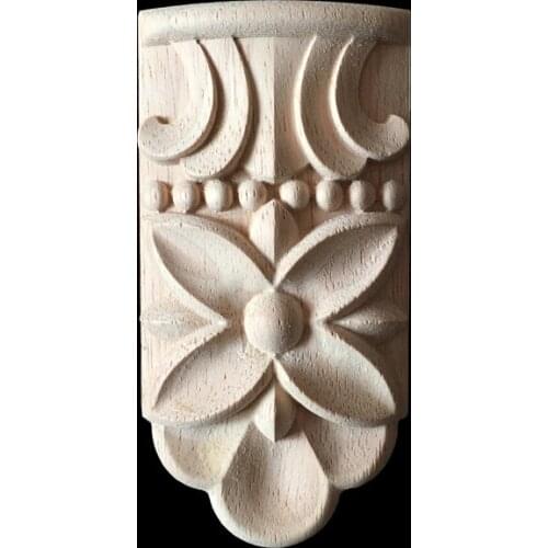 Decorative Wood Appliques Europe Carved Corner Onlay Applique Unpainted Frame Decal Home Furniture DIY Decor Ornament