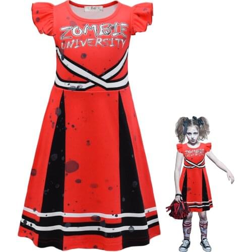 New Grils Dress Zombies 2 Cosplay Baby Kids Carnival Party Clothing Children Ruffle Princess Dress Birthday Christmas Costumes