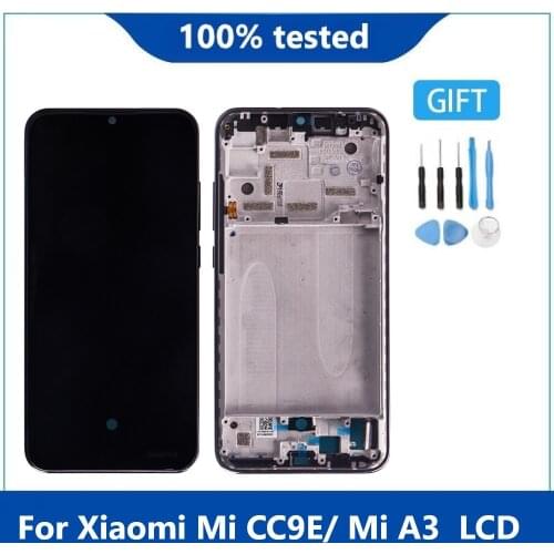 Original AMOLED Display For Xiaomi Mi CC9E LCD Display Touch Screen Digitizer Assembly For Xiaomi Mi A3 MiA3 Lcd With Frame