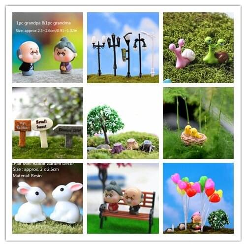 For fairy garden Aquarium fish tank for potted bonsai statue resin craft Mini balloon Rabbit bird Tortoise Miniature Figurine