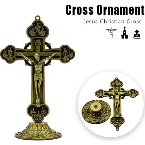 Esus Christ Wall Crucifix Cross Religious Saint 3D Craft Decor Jesus Christ On The Stand Antique Decoration