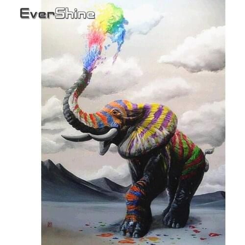 Evershine 5D Diamond Painting Elephant Needlework Cross Stitch Full Square Rhinestones Animals Embroidery Sale Decoration Home