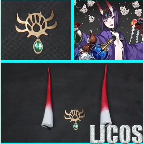 Fate Grand Order FGO Shuten Douji Cosplay Horns Head Clip Headwear Hairwear Cosplay Props Accessories Halloween