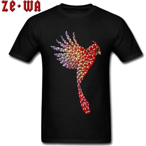 Phoenix 3D T-shirt 2018 New Men T Shirt Red Geometric Parrot Bird Print Tops Tees Mens Cotton Tshirt Parrot High Street Clothes