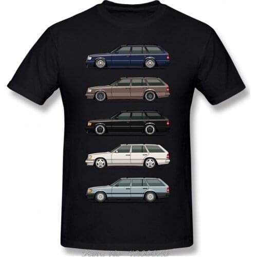 New Stack Of W124 S124 E-Class Wagons T-shirt Cartoon Men Cotton T Shirt Unisex Streetwear TShirt Cool Car Tees Harajuku