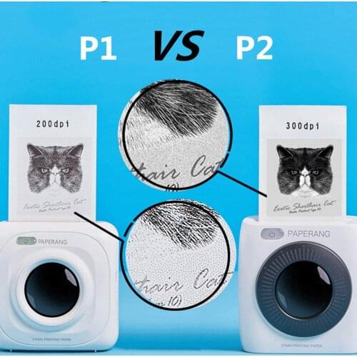 PAPERANG P2 Pocket Portable Bluetooth Photo Printer Mini 300 DPI Thermal Label Sticker Printer For Mobile Phone P1 200 DPI