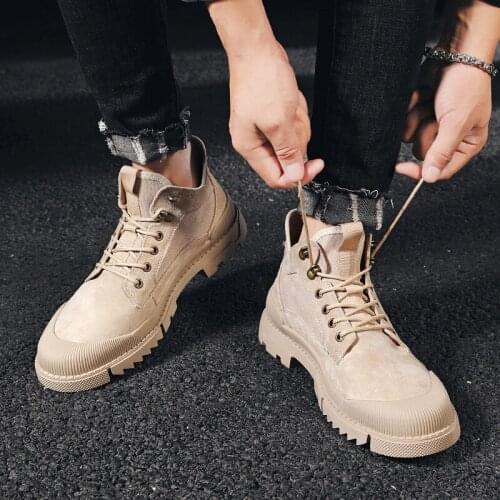 Mens High Top Shoes Casual Shoes Man Fashion Mens Boots Hot Sneakers Hightop Leather For Men Sports Outdoor Footwear Causal