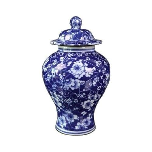 Chinese Old Porcelain Blue And White Ice Plum Pattern Pot