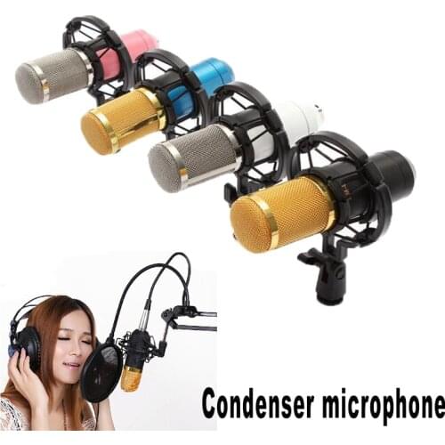 BM 800 Computer Microphone 3.5mm Wired Condenser Sound Microphone With Shock Mount For Recording Braodcasting Microfone