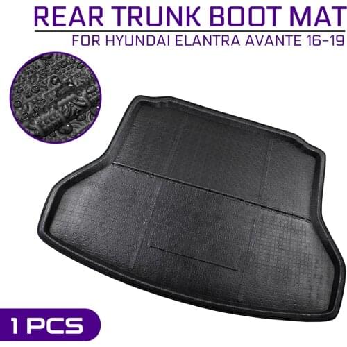 Car Floor Mat Cargo Liner Boot Tray Rear Trunk Cover Matt Carpet For Hyundai Elantra Avante 2016 2017 2018 2019 Kick Pad