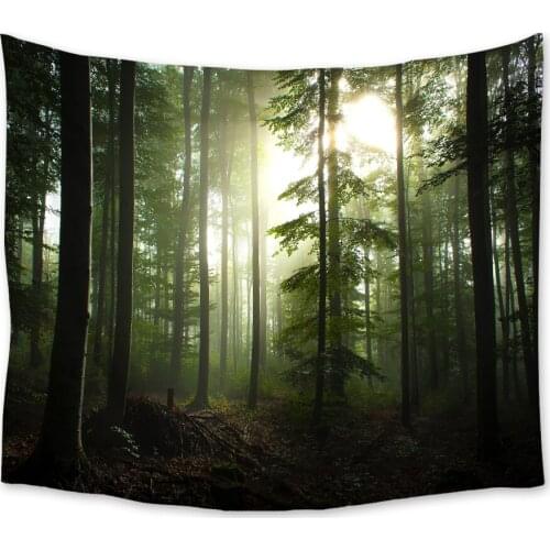 Forest Natural Scenery Wall Hanging Tapestries Coverlet Blanket Curtain Towel Throw Yoga Mat Comfort Bedchamber Outdoor Durable