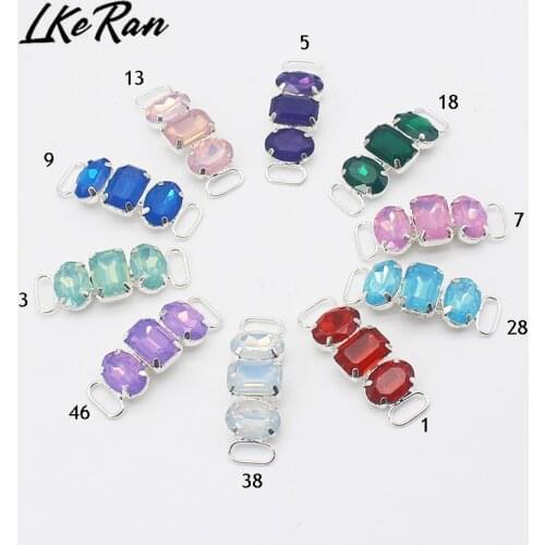 LKERAN 5Pcs/lot 40*15mm NEW Shoelace Decorative Slider Buckle Crystal Buckle Accessories for Summer Beach Sandals