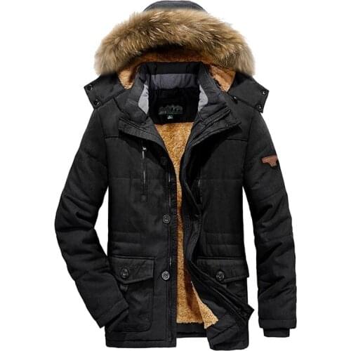 Men Winter Windproof Jacket Parkas Coat Fur Collar Fashion Thicken Warm Jackets Casual High Quality Large Size 6XL Mens Coat