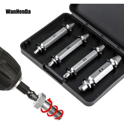 4pcs Metal drill set Screw Extractor Drill Bits Guide Set Bolt Stud Stripped Screw Remover Tool wood drill